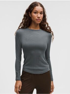 lululemon athletica Hold Tight Long Sleeve Shirt in Oil Grey